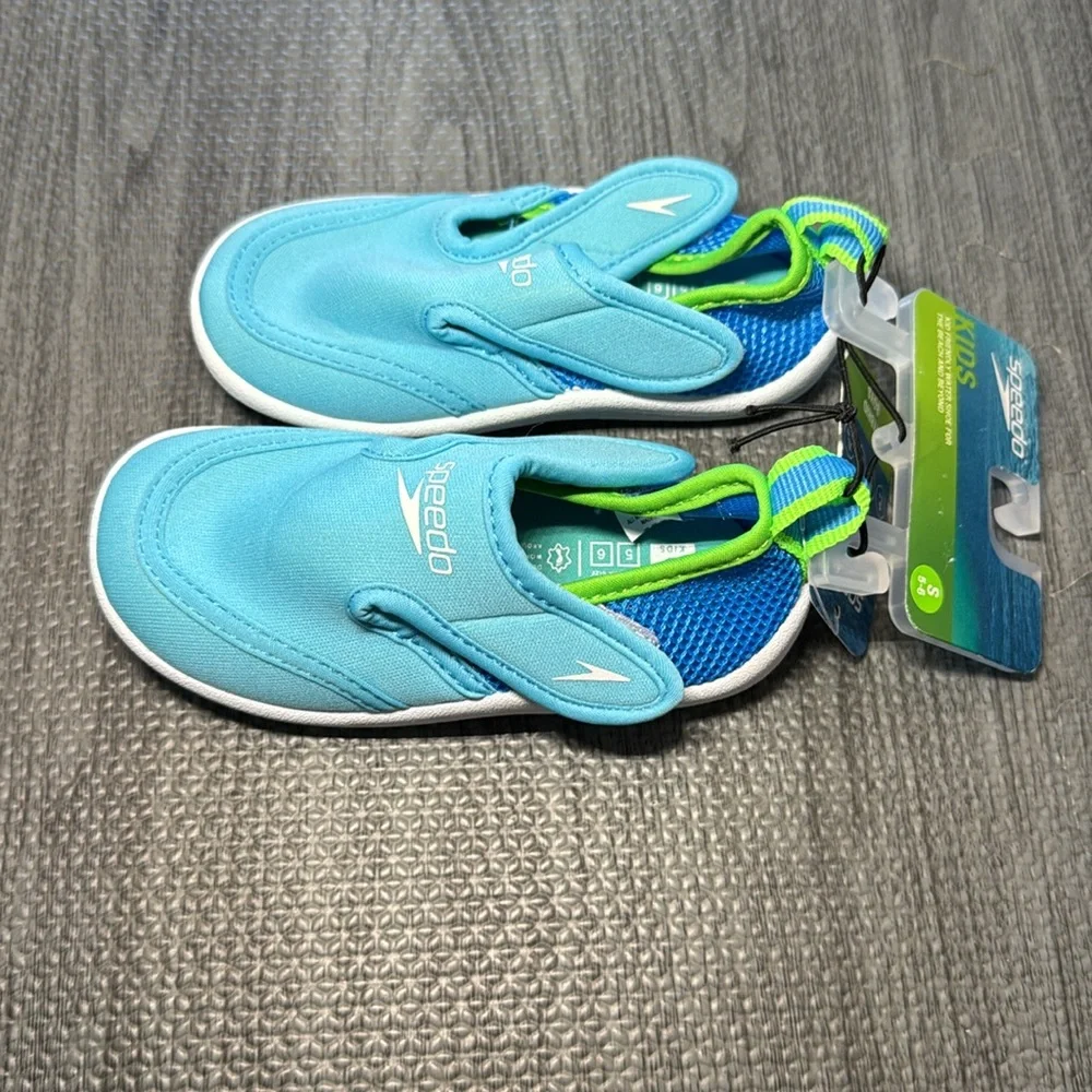 Speedo Kids Blue & Green Water Shoes - Toddler Size S (5-6)